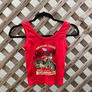 Obsessive Love | Motorcycle Red Crop Tank Top